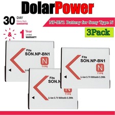 3-PACK Sony NP-BN1 Lithium-Ion N Type Rechargeable Battery 900mAh Cyber Shot NIB