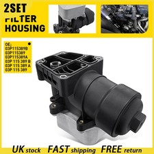 2x FOR VW POLO 6R 2009-14 1.2 OIL FILTER HOUSING & COOLER 03P115389A 03P115389B