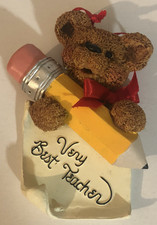 Very Best Teacher Bear Holiday Ornament Christmas Decoration XM1