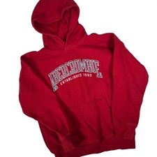 Abercrombie Kids Red Relaxed Fit Collegiate Logo Fleece Hoodie Size 9/10