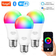 Tuya Wifi E27 Led Lamp RGB CW WW 15W Bluetooth Led Light Bulb Works