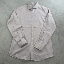 Charles Tyrwhitt Non Iron Dress Shirt 16.5 36 Extra Slim Fit Striped Oxford OCBD