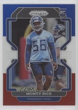 2021 Panini Prizm Rookie Red White & Blue Prizm Monty Rice #420 0wp8