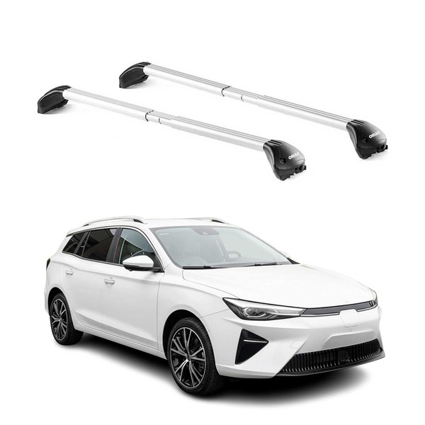DachträGer GrundtäGer FüR MG 5 2020-2026 5 TüR 100Kg Aluminium Silber 2 Tlg ABE-image