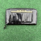 Lee Sands Black Eel Skin Zip-Around Wallet with Gold Hardware — photo 1