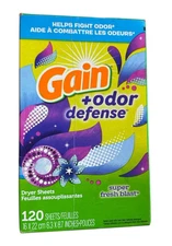 Gain Odor Defense Dryer Sheets - Super Fresh Blast - 120 Count