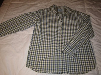 LL Bean Shirt Men s M Long Sleeve Button Down Green Checkered Regular Fit Y2K