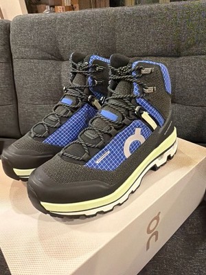 On Cloudalpine Waterproof Hiking Boots in Cobalt Limelight