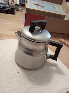 VINTAGE NO 3002 WEAR EVER WEAREVER ALUMINUM COFFEE PERCOLATOR MAKER CUPPA JOE