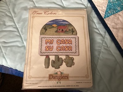 True Colors Mi Casa Su Casa. Counted Cross Stitch Sampler Kit Danglers. NIP