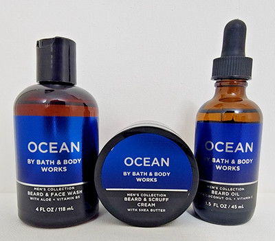 OCEAN Beard Set of 3 items - Beard & Face Wash, Beard & Scruff Cream, Beard Oil