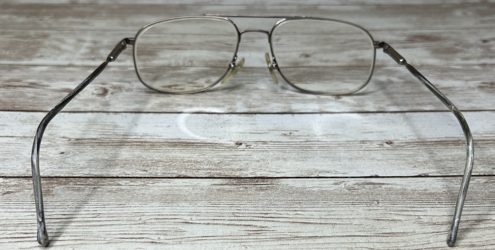 1980's Eyeglass FRAMES ONLY Oversized Square Meta… - image 15