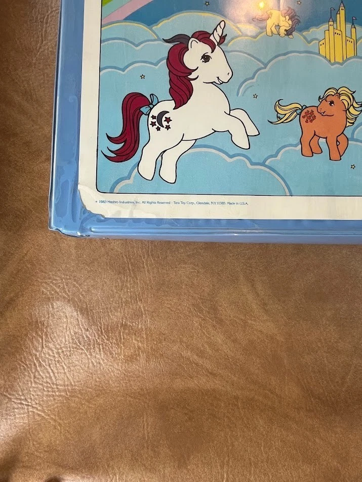 Estuche de transporte de vinilo My Little Pony 1983 vintage, azul, maleta de transporte de juguetes Hasbro Foto 3 de 4