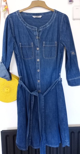 Ladies Cotton Denim Button Up Dress with pockets - Size 12