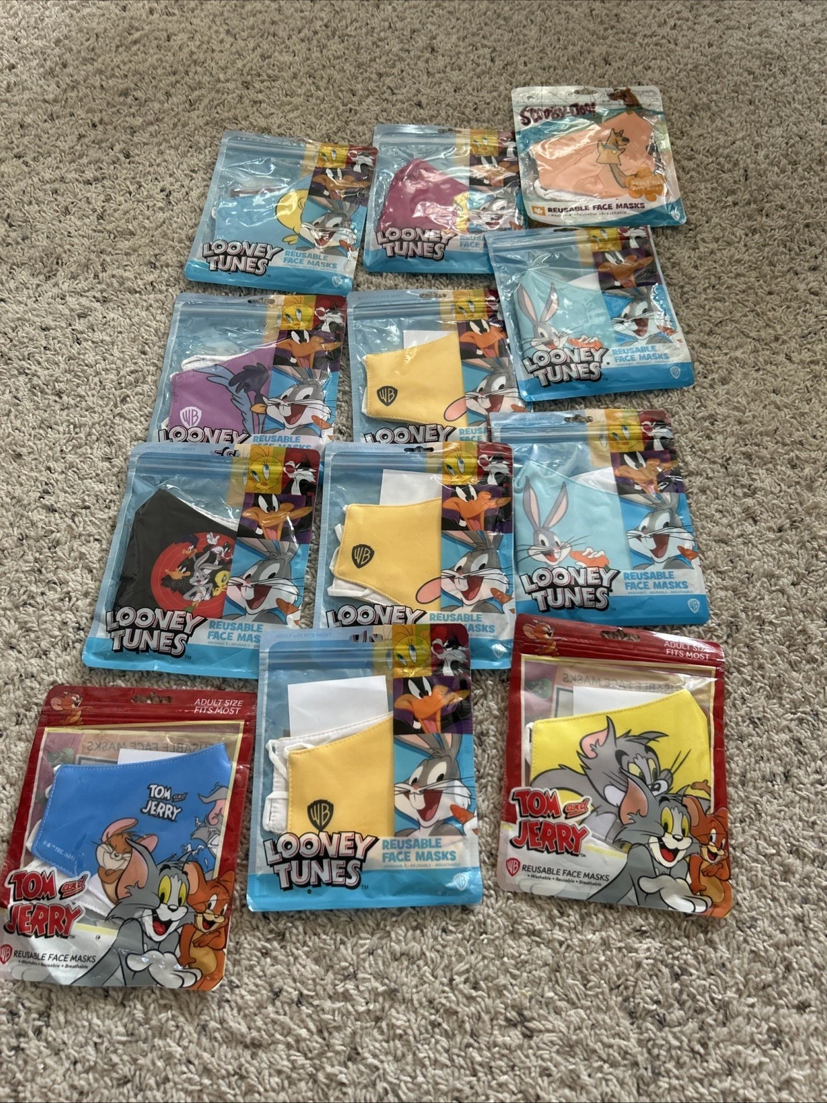 Looney Tunes, New Face, Masks, Reusable, And Tom And Jerry And Scooby Doo