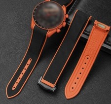 Rubber Strap For Mission on Earth Lava Deployant Clasp Omega X Swatch