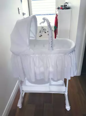 childcare chloe rocking bassinet double skirt