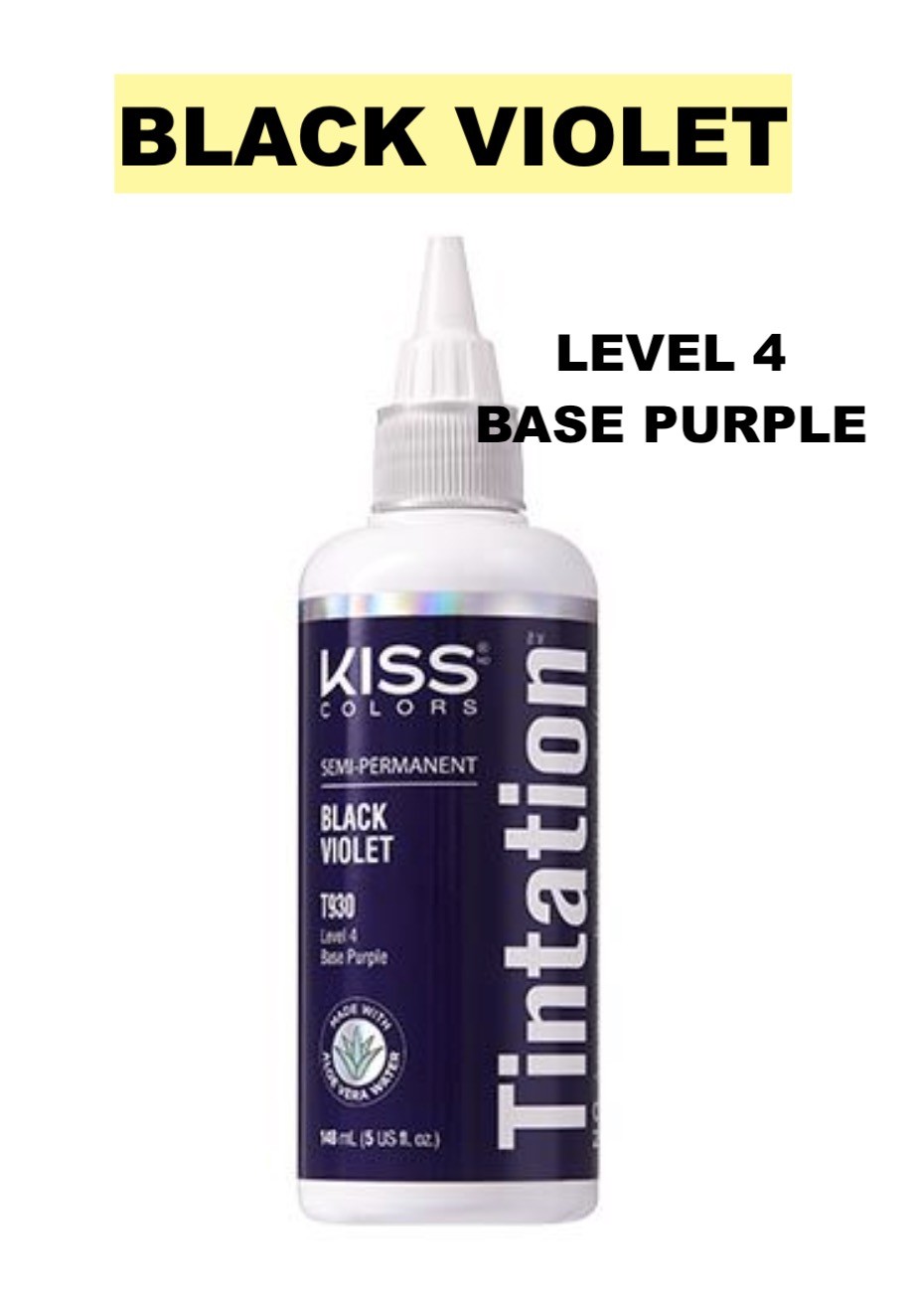 KISS TINTATION Semi-Permanent Hair Color 5 oz BLACK VIOLET T930 Level: 4 