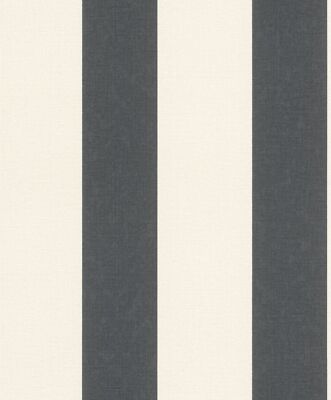 Vliestapete Rasch Blockstreifen schwarz weiß Florentine 485479 (4,36 /1qm)