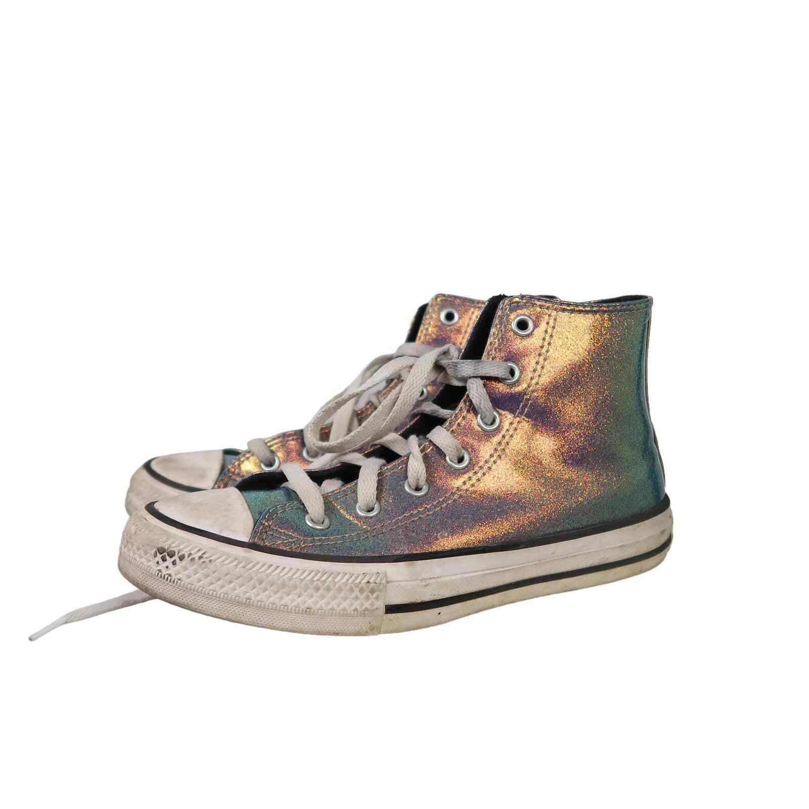 Converse High Top Sneaker silver multicolor holog… - image 4