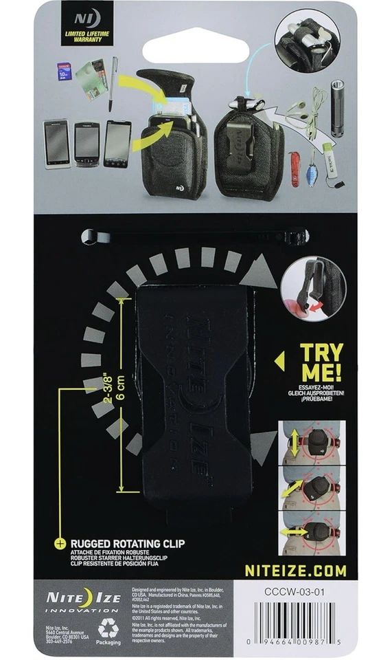 Nite Ize Universal Extra-Large Wide Utility Cargo Holster Case Pouch w/Belt Clip - Image 2 of 4