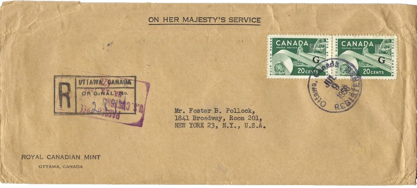 Estampillas de Historia Postal usada canadiense