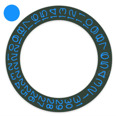 Dark Hunter Green Background Azure Blue Font Date Wheel for 35 NH36