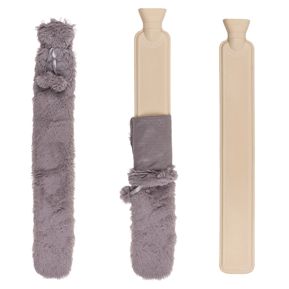 OUT OF THE BLUE XXL Hot Water Bottle Tube Hot Water Bottle with Cover Faux Fur 2L 73cm Cosy Cover NEW