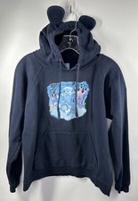 VTG Care Bears Navy Blue Pullover Hoodie With Ears Sleepy Hollow Womens Sz Small