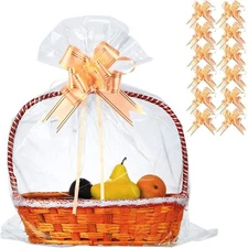 30 Packs 32” x 40” Gift Wrap Cellophane Bags for Basket Extra-large Jumbo Cle...