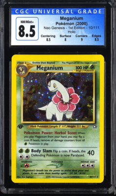 2000 Pokemon Meganium 10/111 Neo Genesis - 1st Edition Holo CGC