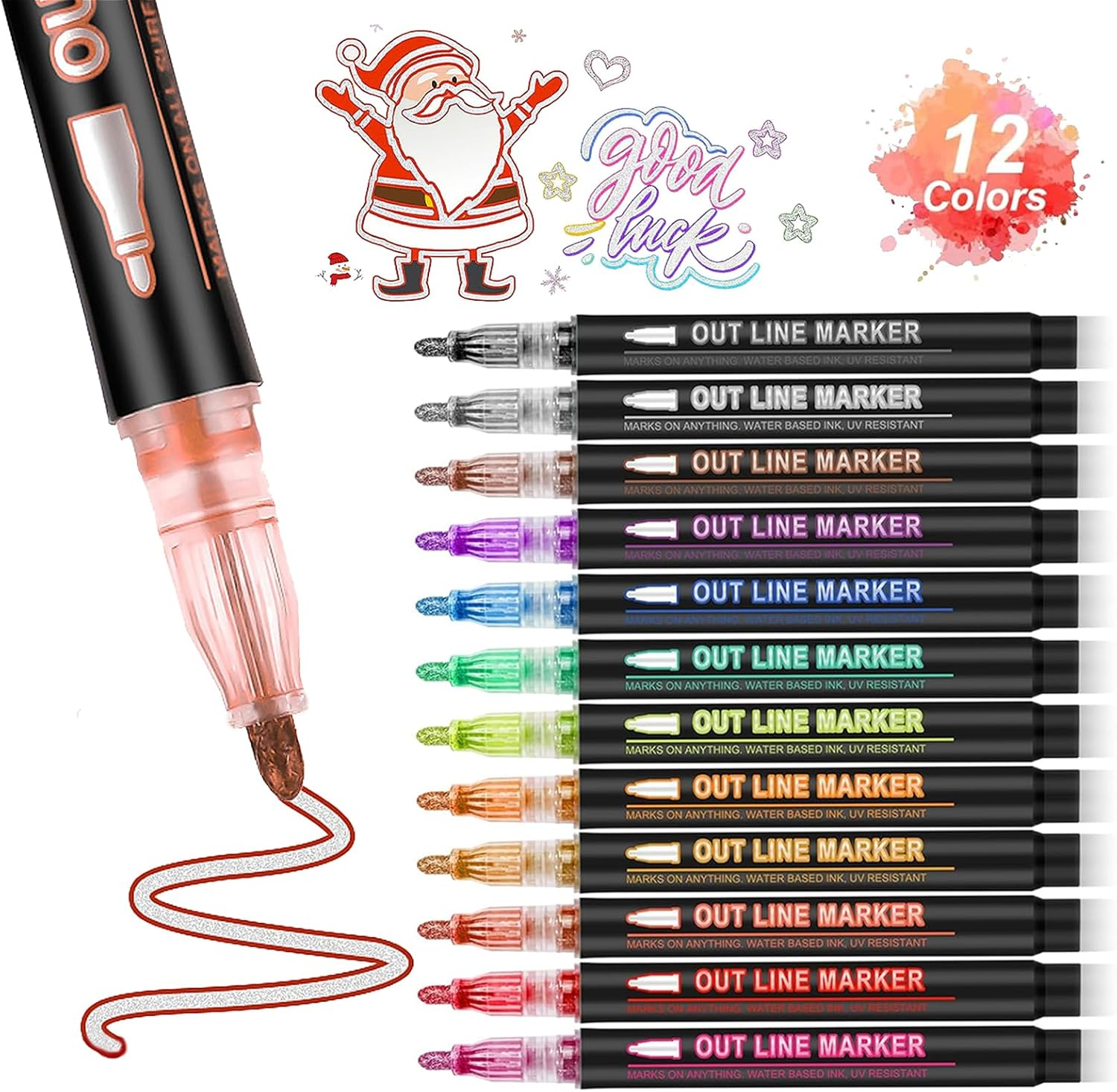 Double Line Outline Markers, Art Markers for Kids,Art Supplies Crafts Gifts for