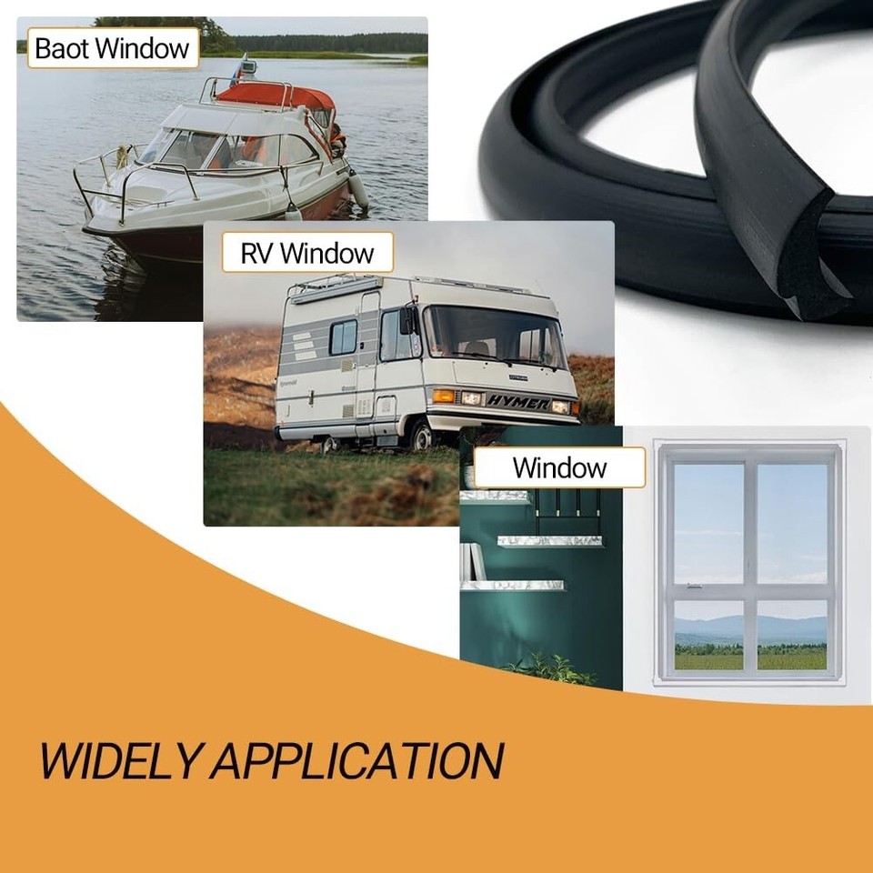 RV Window Seal, Rubber Windshield Gasket, RV Window Weather Stripping