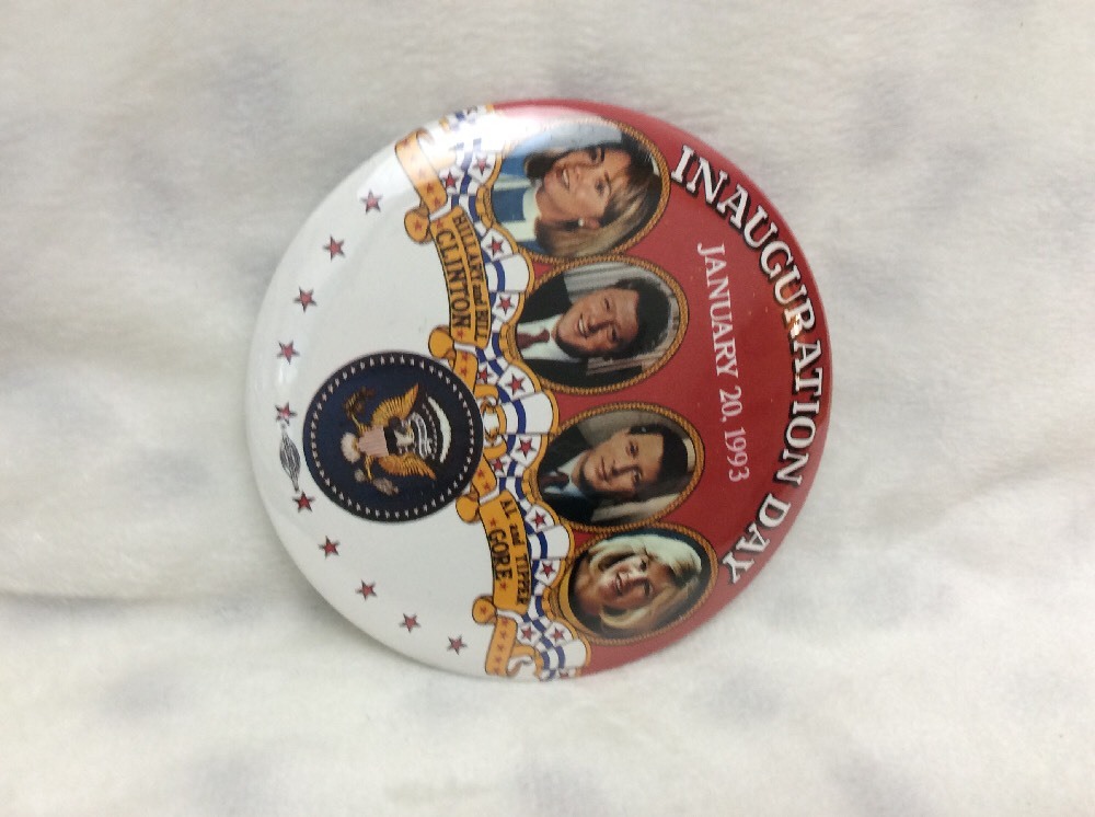 1993 Clinton Gore First Families Inauguration Day Political Button Pin ...