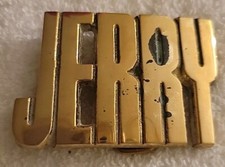 VINTAGE 1978 NAME JERRY SOLID BRASS BARON BELT BUCKLE MENS WESTERN Cowboy