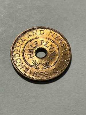 1958 Rhodesia and Nyasaland Half Penny Unc+ #15901 | eBay