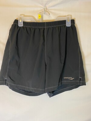 SAUCONY WOMENS SIZE SMALL RUNNING SHORTS BLACK LINED LONGER LENGTH