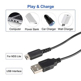 2Pcs 1M USB Power Data Charger Cable Cord Replacement for Nintendo DS Lite/NDSL