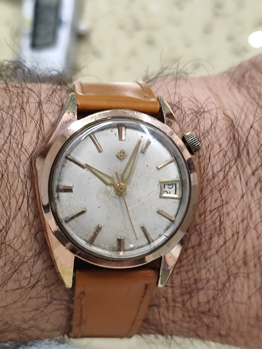 Zodiac Olymposゴールド 手巻き時計レディースヴィンテージ品 Vintage Zodiac olympos Automatic Cal 70-72 Gold 35mm Swiss Working
