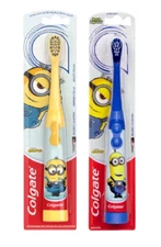 Colgate Kids Battery Toothbrush, Minions Toothbrush, 1 Pack each Blue & Yellow