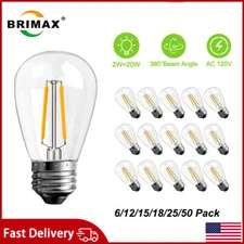 2W LED Bulb S14 E26 Replacement Shatterproof Edison Light Bulbs 20W Equivalent