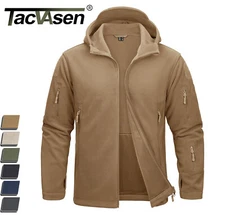 Men's Fleece Jacket Full-Zip Winter Warm Hooded Coats Causal Work Hiking Jackets