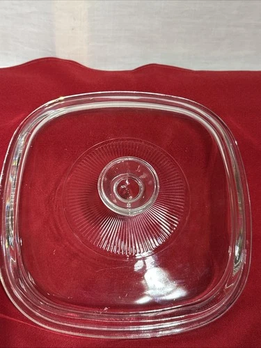 Vintage Pyrex Corning Ware A-9-C Square Replacement Lid Only Clear Glass
