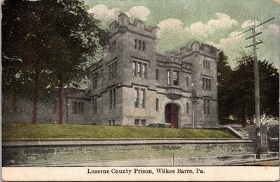 Luzerne County Prison Wilkes Barre PA 1910 Postcard E9