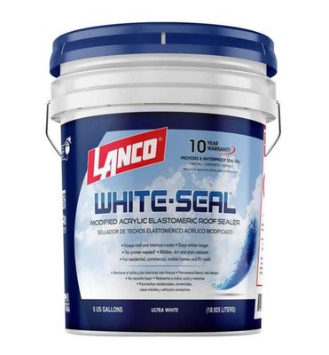 #ad ELASTOMERIC ROOF SEALER 5 Gallon White Coating Waterproof Rubberized Cool RV NEW $77.99