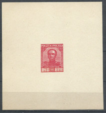 Poland 1928 Fi 237 GEN . J&Oacute;ZEF BEM rare Probe no gum MNG