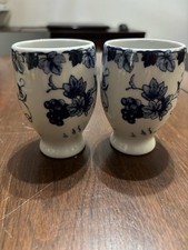 Japanese Blue And White Porcelain Teacups Set Of 2