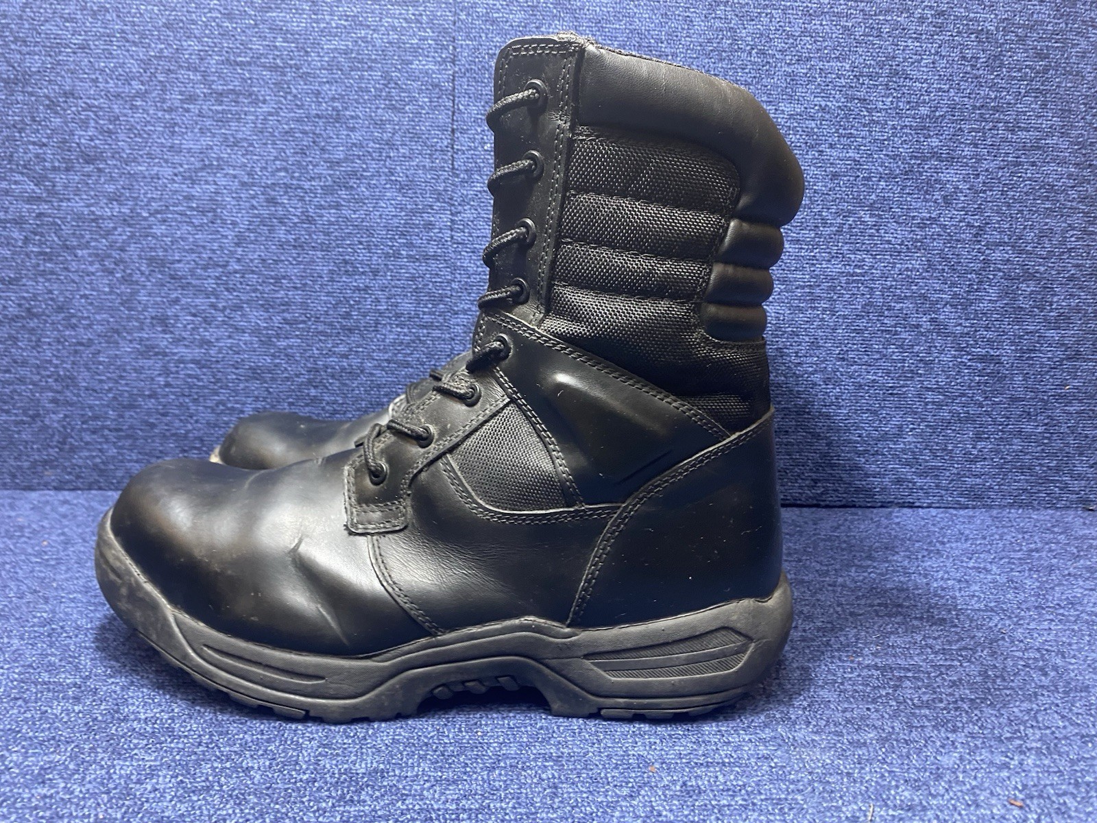 SIZE UK 11  - Trojan Black Leather Safety Boot Tall - Steel Toe image 3
