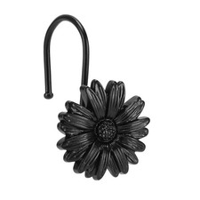 Metal Daisy Shower Curtain Hooks Rust-Resistant Hooks for Shower Curtain Rods...