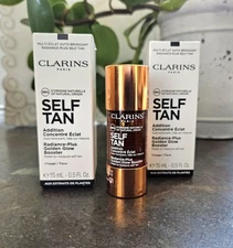 2 Clarins Self Tan Radiance-Plus Golden Glow Booster for Face 0.5 fl. oz. tester